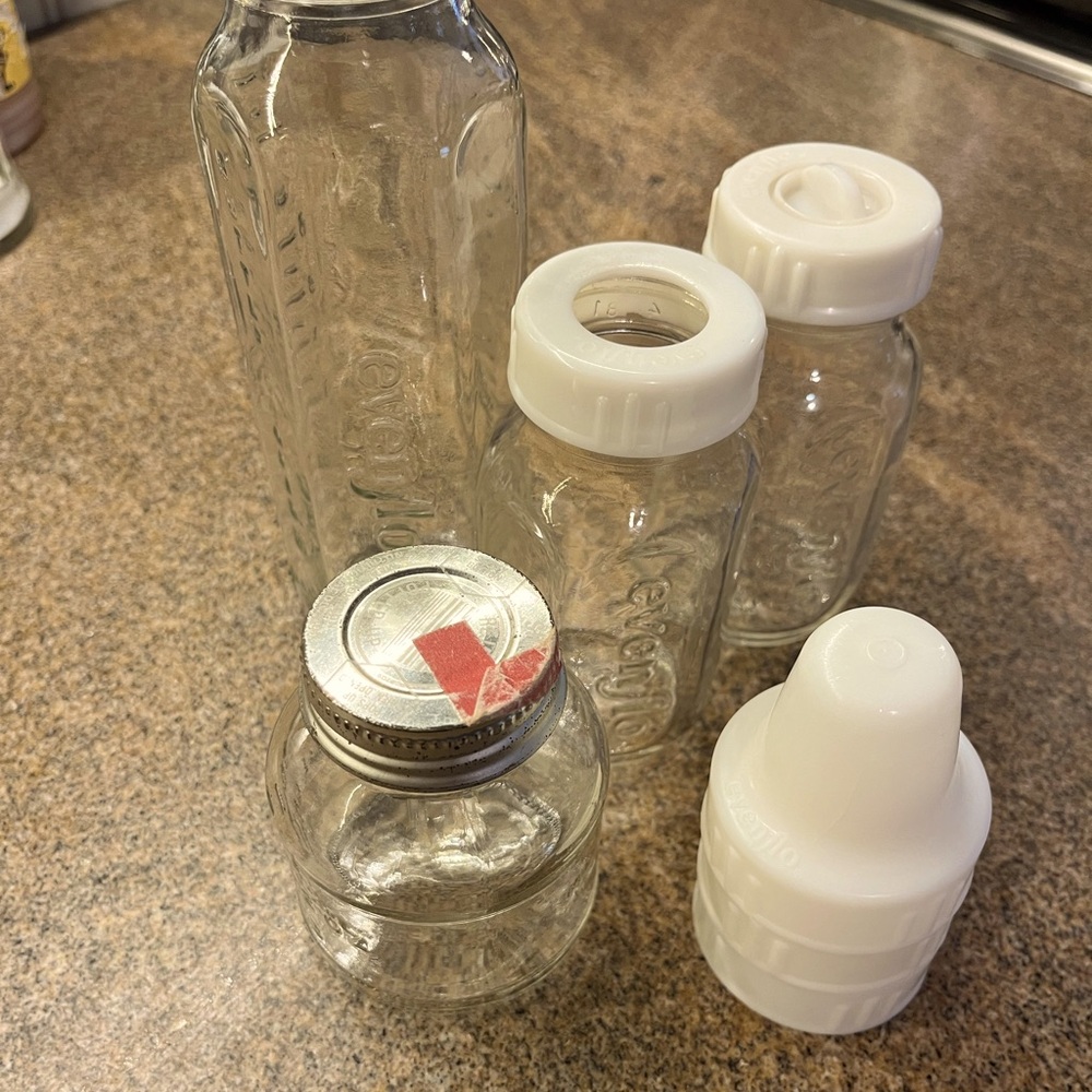 Vintage Evenflo glass baby bottles
